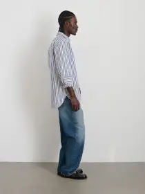 Easy Shirt In Navy Multi Stripe(Off White,XS)