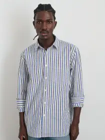 Easy Shirt In Navy Multi Stripe(Off White,XS)