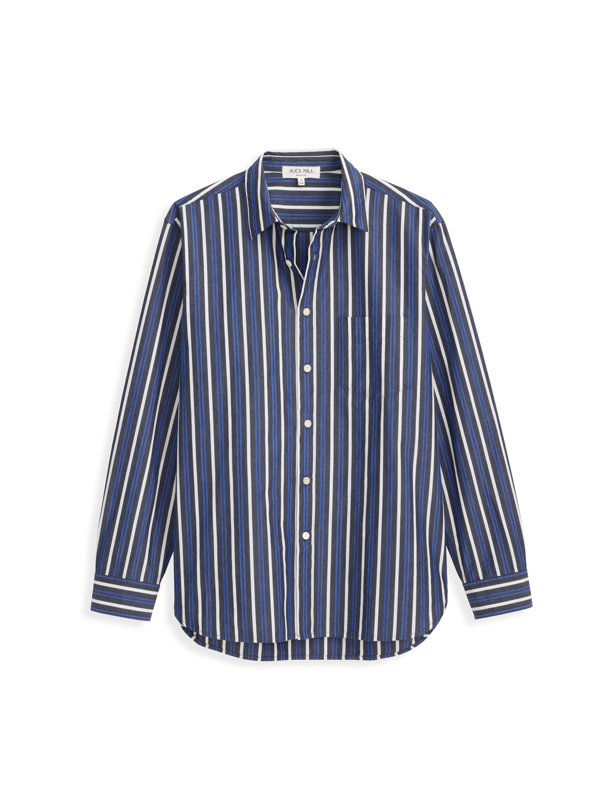 Easy Shirt In Navy Multi Stripe