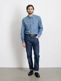 Fred Shirt In Chambray(Medium Wash,XS)