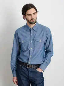 Fred Shirt In Chambray(Medium Wash,XS)