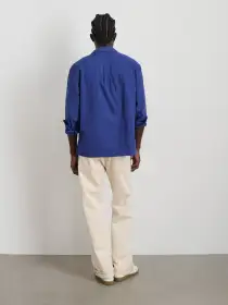 Mason Shirt In Japanese Crinkle Cotton(Blue,XS)