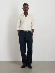 Mason Shirt In Japanese Crinkle Cotton(Off White,XS)