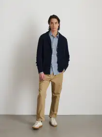 Mitchell Cardigan In Linen Cotton(Dark Navy,XS)