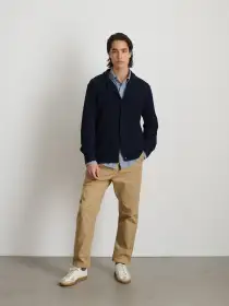 Mitchell Cardigan In Linen Cotton(Dark Navy,XS)