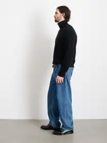 Judd Ribbed Turtleneck in Washed Cashmere(Black,XS)