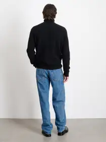 Judd Ribbed Turtleneck in Washed Cashmere(Black,XS)