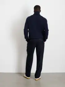 Judd Ribbed Turtleneck in Washed Cashmere(Navy,XS)