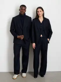 Judd Ribbed Turtleneck in Washed Cashmere(Navy,XS)
