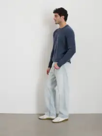 Jordan Cashmere Sweater in  Marled Cashmere(Marled Baltic,XXS)