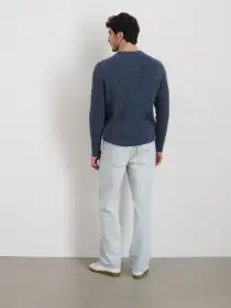 Jordan Cashmere Sweater in  Marled Cashmere(Marled Baltic,XXS)