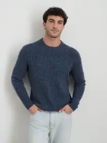 Jordan Cashmere Sweater in  Marled Cashmere(Marled Baltic,XXS)