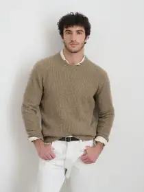 Jordan Cashmere Sweater in  Marled Cashmere(Marled Desert,XXS)