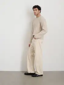 James Rollneck in Cotton Linen(Marled Sand,XXS)