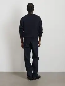 Gabriel Crewneck Sweater in Cotton Linen(Dark Navy,XXS)