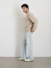 Gabriel Crewneck Sweater in Cotton Linen(Heather Sand,XXS)