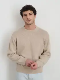 Gabriel Crewneck Sweater in Cotton Linen(Heather Sand,XXS)