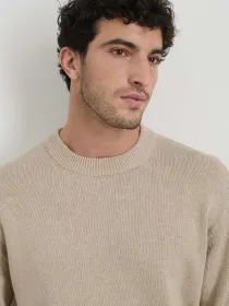 Gabriel Crewneck Sweater in Cotton Linen(Heather Sand,XXS)