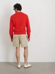 Gabriel Crewneck Sweater in Cotton Linen(Hot Chili,XXS)