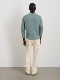 Jordan Sweater in Lightweight Cashmere(Heather Lagoon,XXS)