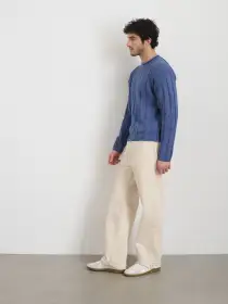 James Rollneck In Cotton Linen(Worn Denim,XXS)