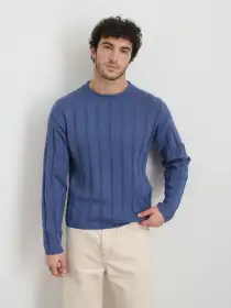 James Rollneck In Cotton Linen(Worn Denim,XXS)