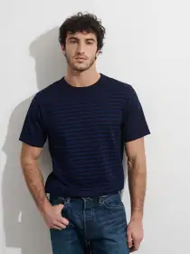 OMNIGOD x Alex Mill Bold Stripe Tee(Deep Indigo,SM)