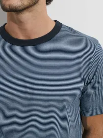 OMNIGOD x Alex Mill Fine Stripe Tee(Light Indigo,SM)