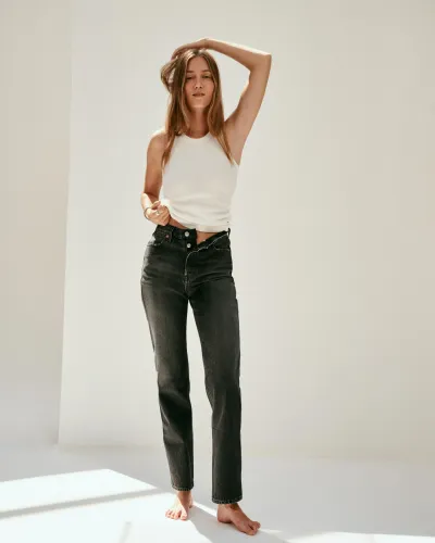 The Carla High Rise Straight(Zurich Black Wash,24)