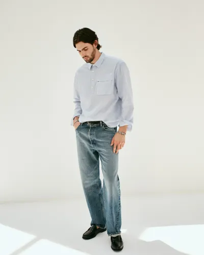 AM Relaxed Straight 5 Pocket Jean(Antique Indigo,28)
