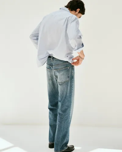 AM Relaxed Straight 5 Pocket Jean(Antique Indigo,28)