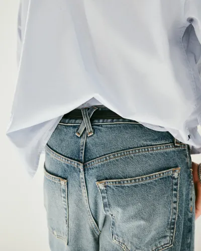 AM Relaxed Straight 5 Pocket Jean(Antique Indigo,28)