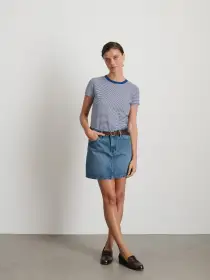 Andie Mini Skirt in Denim(Copenhagen Medium Wash,24)