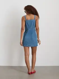 Alexis Dress in Denim(Paris Medium Wash,XS)