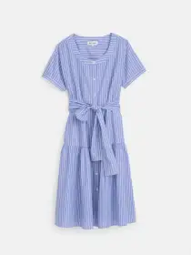 Josie Stripe Dress in Cotton Poplin