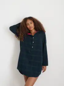 P'Jimmies Night Shirt in Flannel(Blackwatch Plaid,XXS)