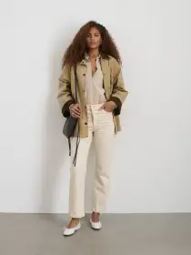 Chiltern Street Jacket In Waxed Cotton(Khaki,XXS)