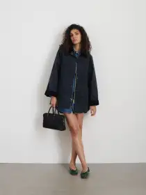Chiltern Street Jacket In Waxed Cotton(Navy,XXS)