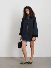 Chiltern Street Jacket In Waxed Cotton(Navy,XXS)
