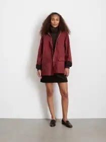 Chiltern Street Jacket In Waxed Cotton(Brick Red,XXS)