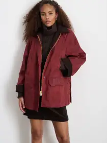 Chiltern Street Jacket In Waxed Cotton(Brick Red,XXS)
