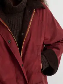 Chiltern Street Jacket In Waxed Cotton(Brick Red,XXS)