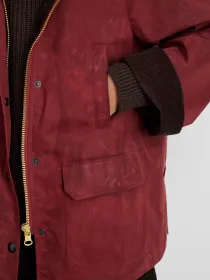 Chiltern Street Jacket In Waxed Cotton(Brick Red,XXS)