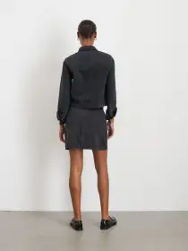 Betty Cropped Jacket In Black Denim(Washed Black,XS)