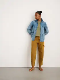 Britt Work Jacket in Denim(Vintage Wash,XXS)