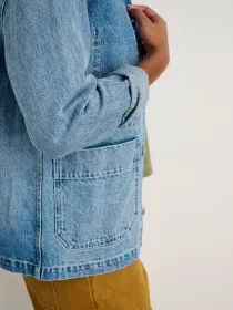 Britt Work Jacket in Denim(Vintage Wash,XXS)