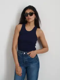 Everyday Rib Tank(Dark Navy,XS)
