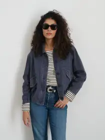 9th Street Jacket in Cotton Twill(Navy,XS)