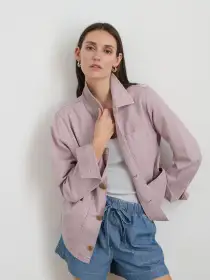 Britt Work Jacket in Herringbone(Thistle,XS)