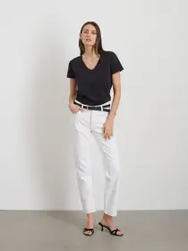 Jane Mid Rise Straight Jean(Shiro White Wash,24)